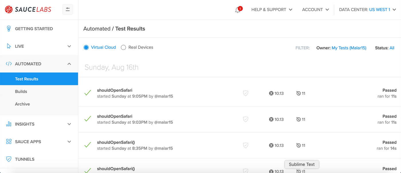 Sauce Labs : Cloud Infrastructure for Testing | by Malarvizhi Palani |  Medium