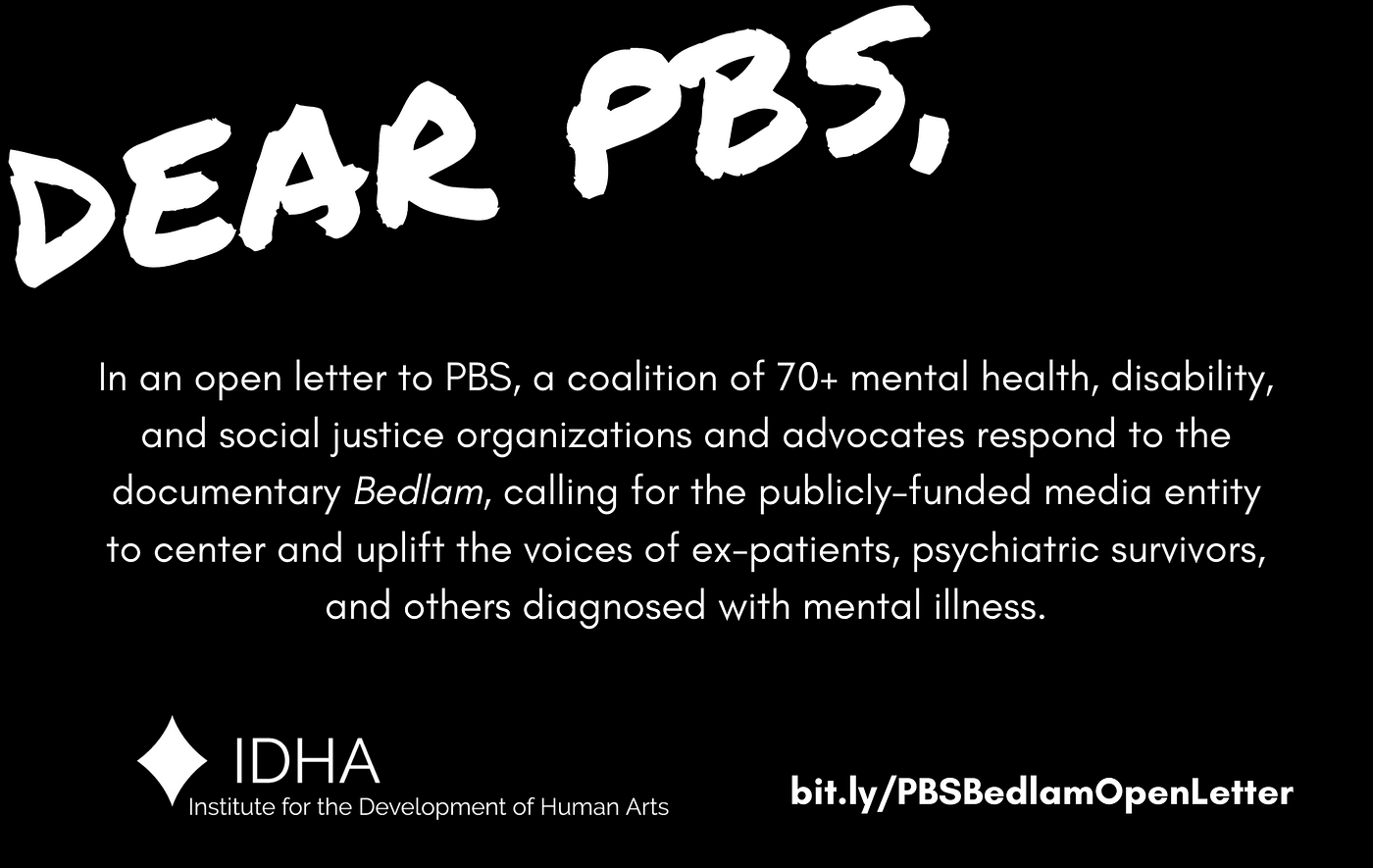 Open Letter To PBS In Response To Mental Health Documentary Bedlam By 