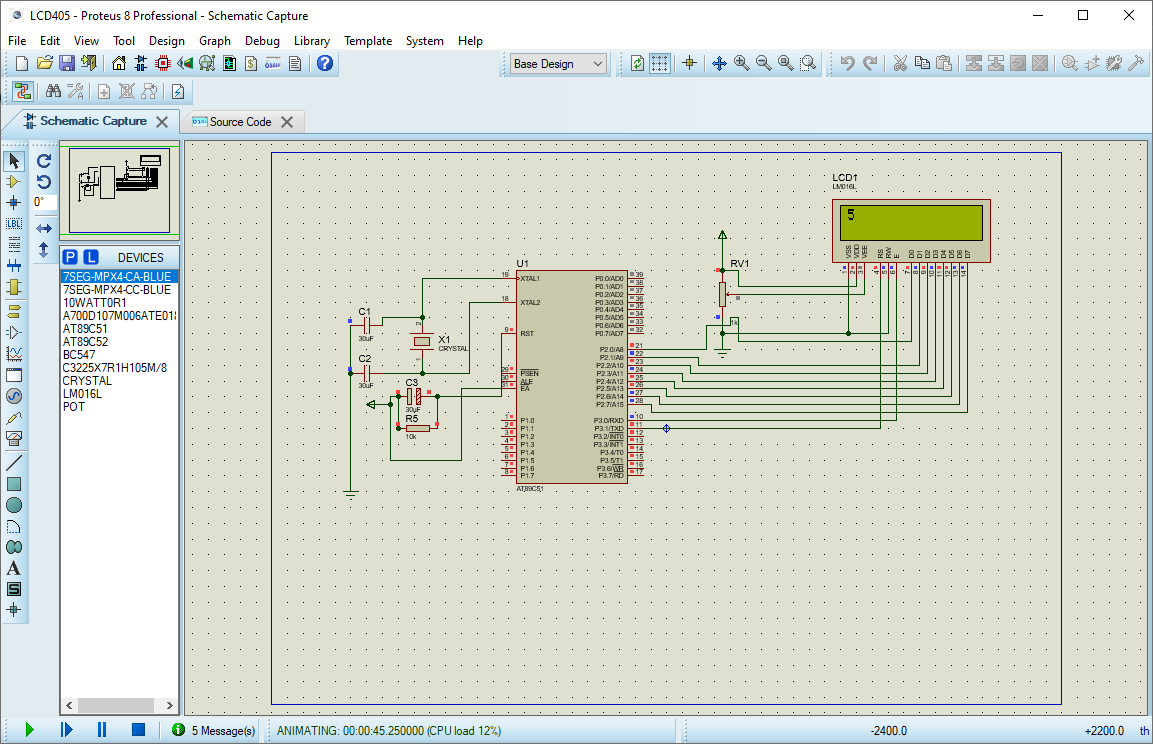 Code and Schematic Diagram for counting down numbers using LCD ...