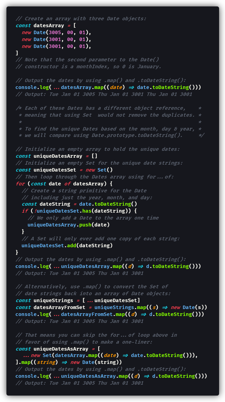 How to Use Set in JavaScript ES6 to Find Unique Items | by Dr. Derek Austin  🥳 | Coding at Dawn | Medium