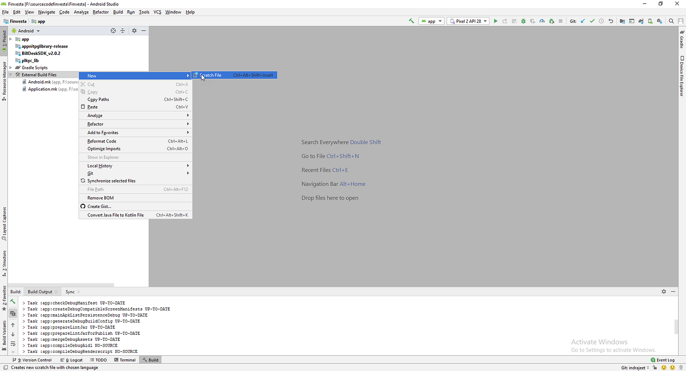 Android Studio with Scratch files by Smile App(Indrajeet Jyoti) Medium