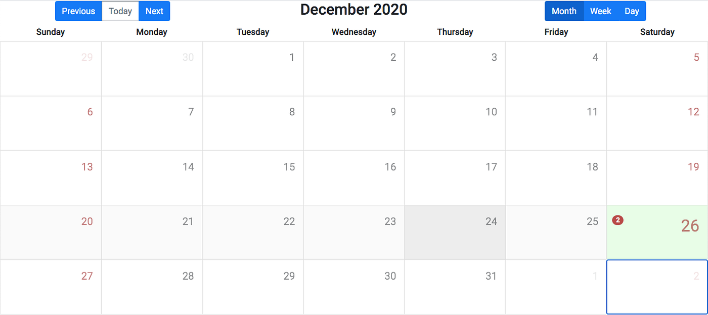 Create a Calendar Using Angular and Bootstrap | by Bharathiraja |  JavaScript in Plain English