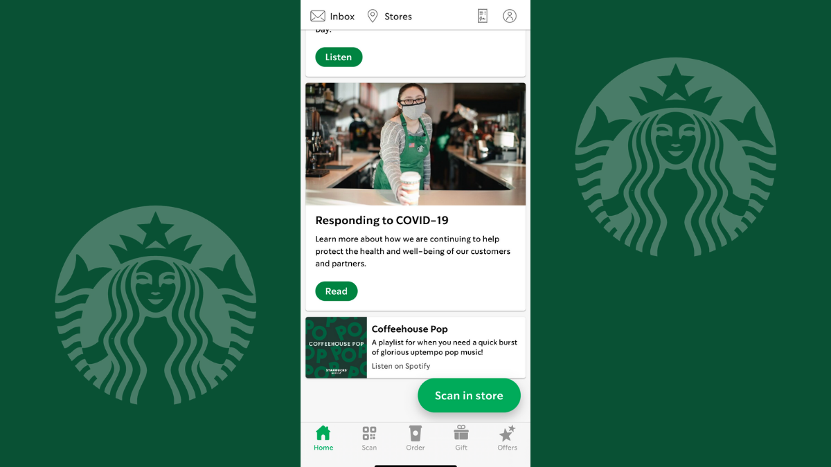 Starbucks app news and music