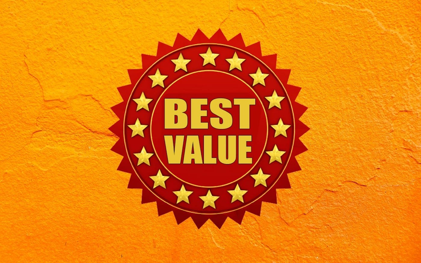 Image with a “best value” certificate stamp