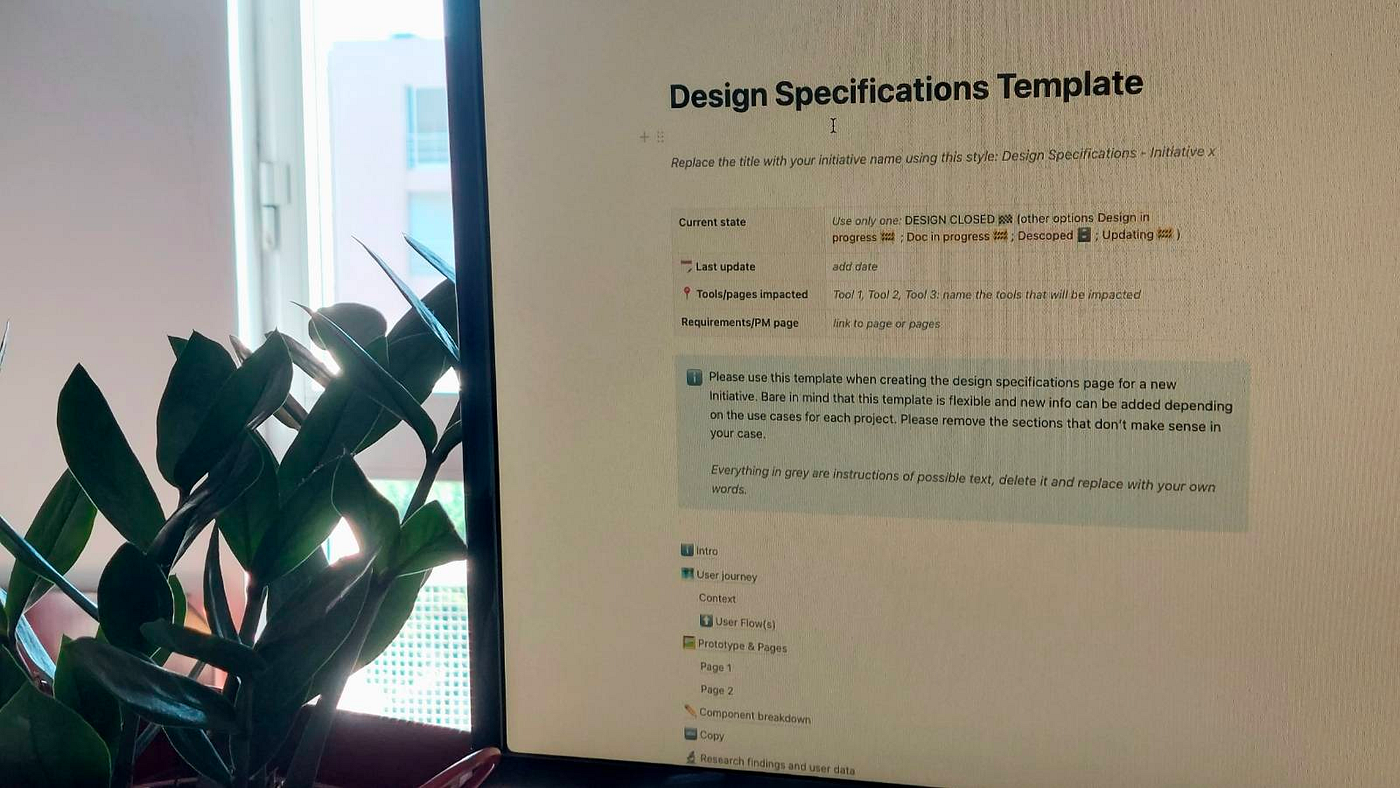 Design Specifications Template. How a Design Specifications Template… | by  Maria Meireles | UX Collective