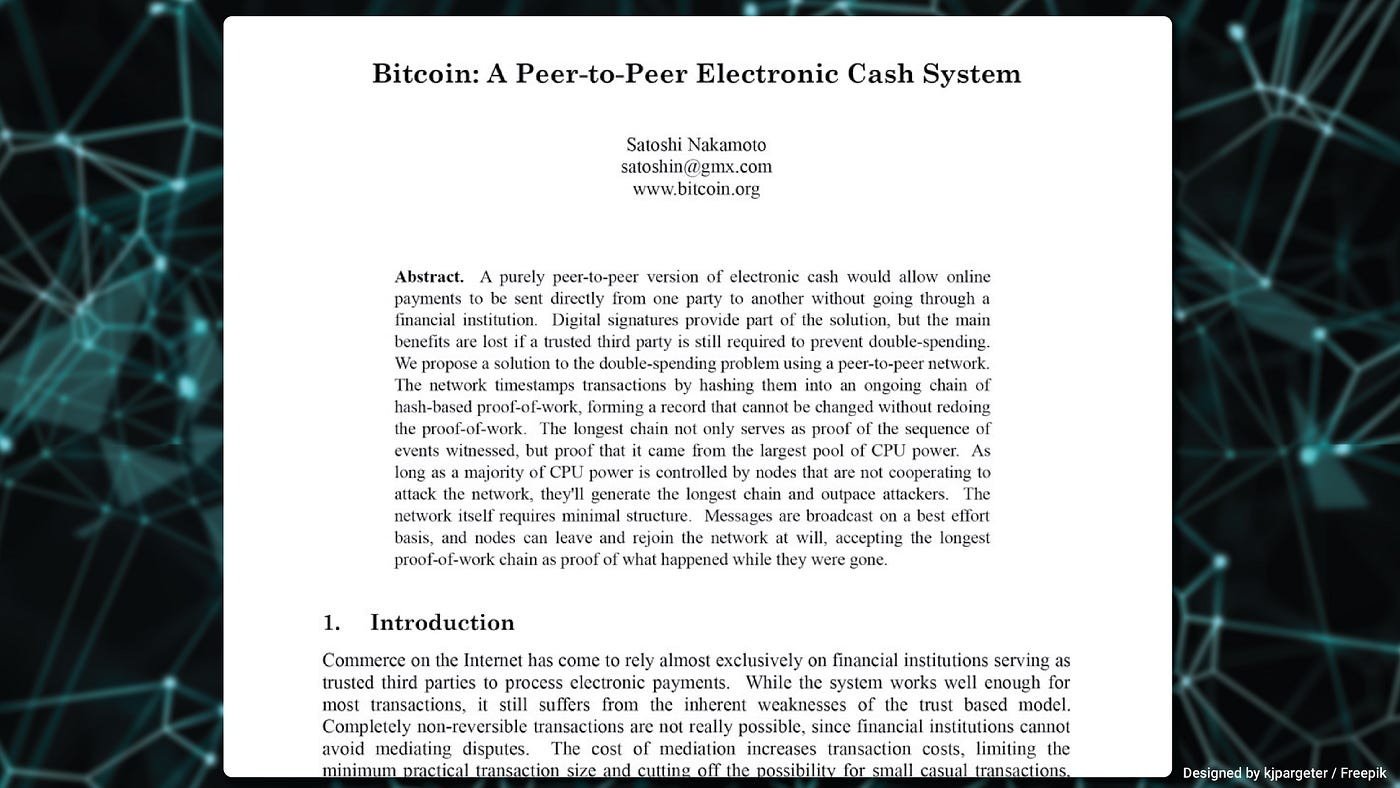 El white paper en el que Satoshi Nakamoto proponía al Bitcoin como dinero en efectivo para Internet.