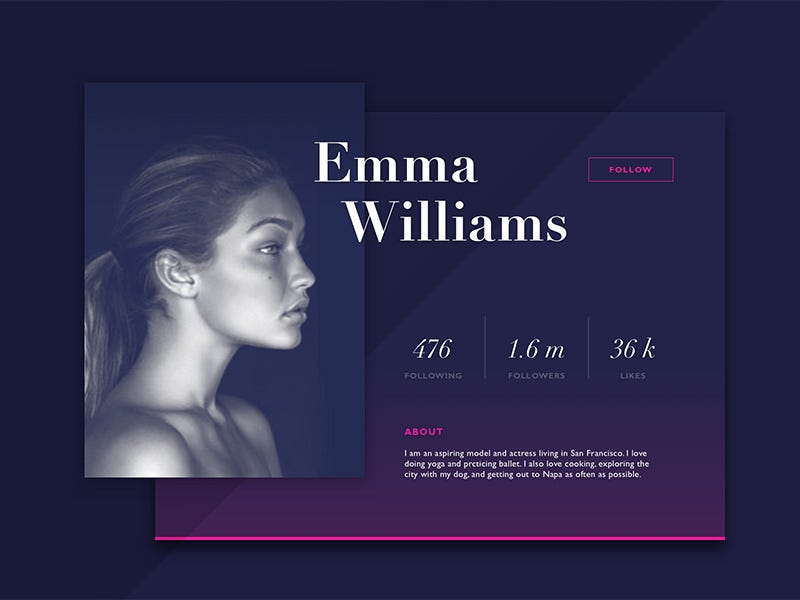 50 User profile page — Design Inspiration | by Muzli | Muzli - Design