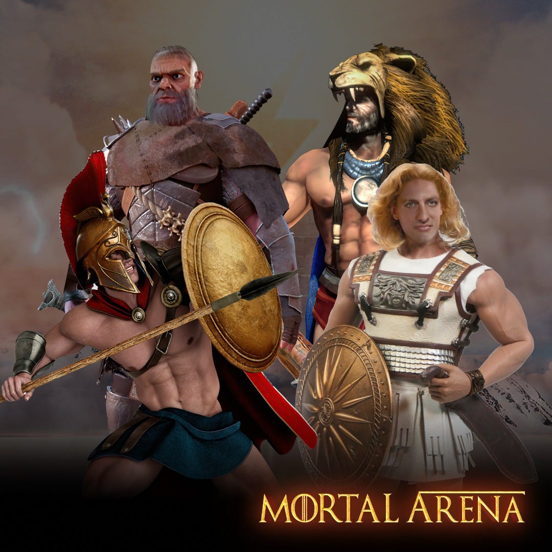 Greek heroes: Heracles, Alexander, Sarpedon, Iolaus