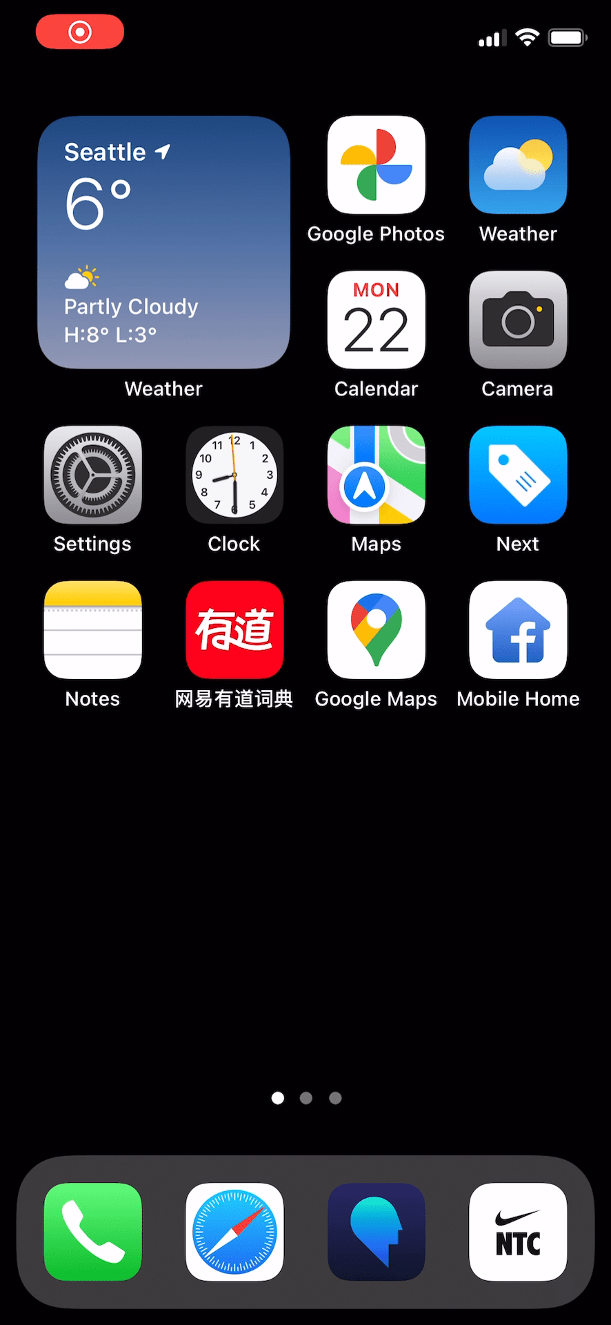 Swiping down for notif screen on iOS