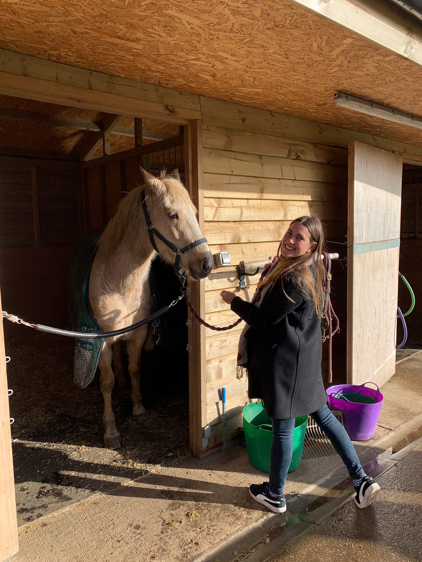 Photo of our Product Designer — Elsa — with Daisy (nicely nicknamed Doo Dah)