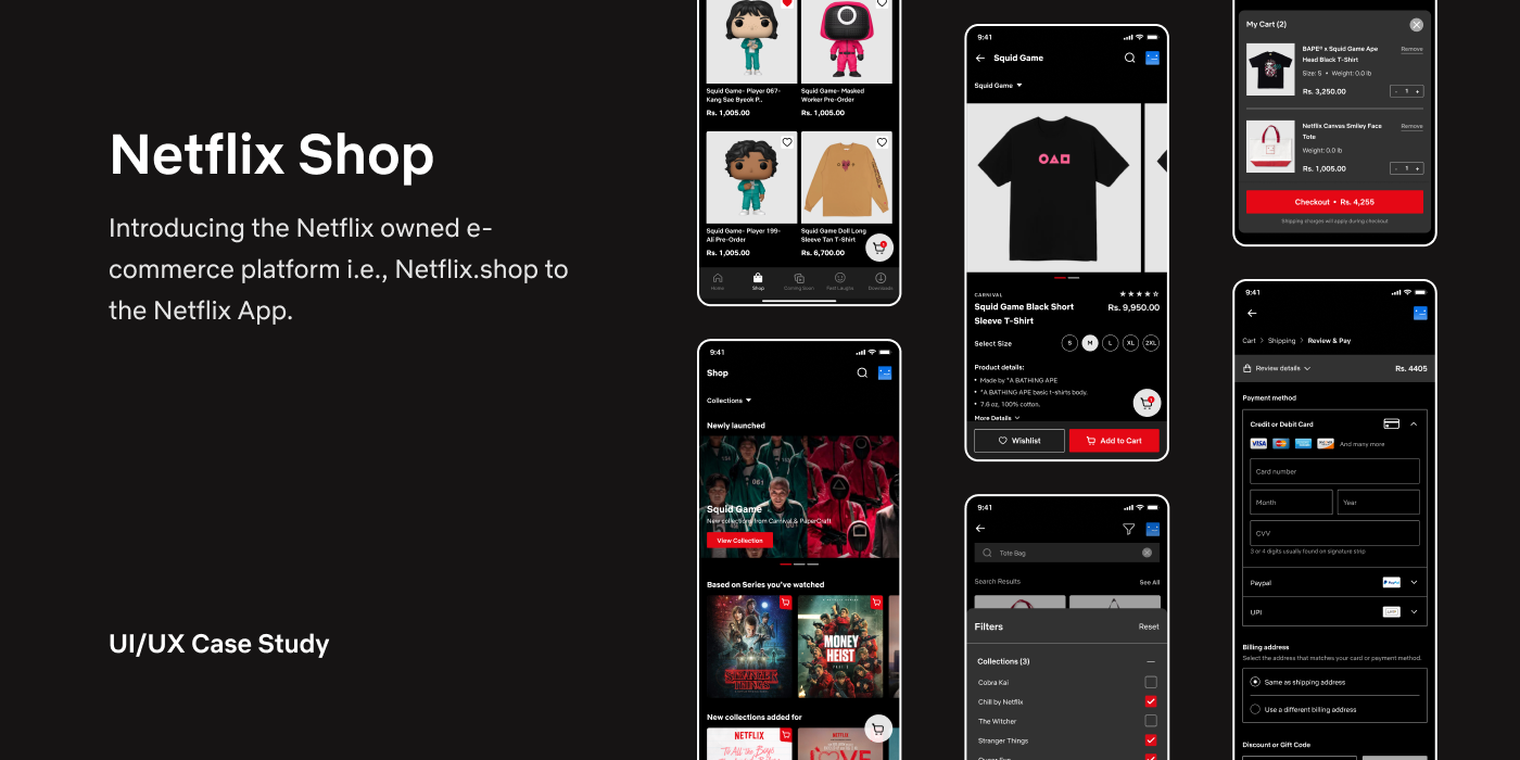 Introducing Netflix shop to the Netflix App- UI/UX Case study | by Shivi  Agarwal | Bootcamp