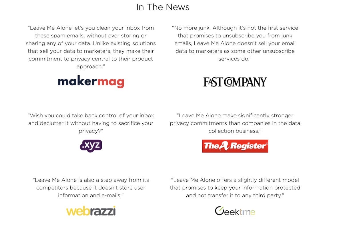 Leave Me Alone press reviews