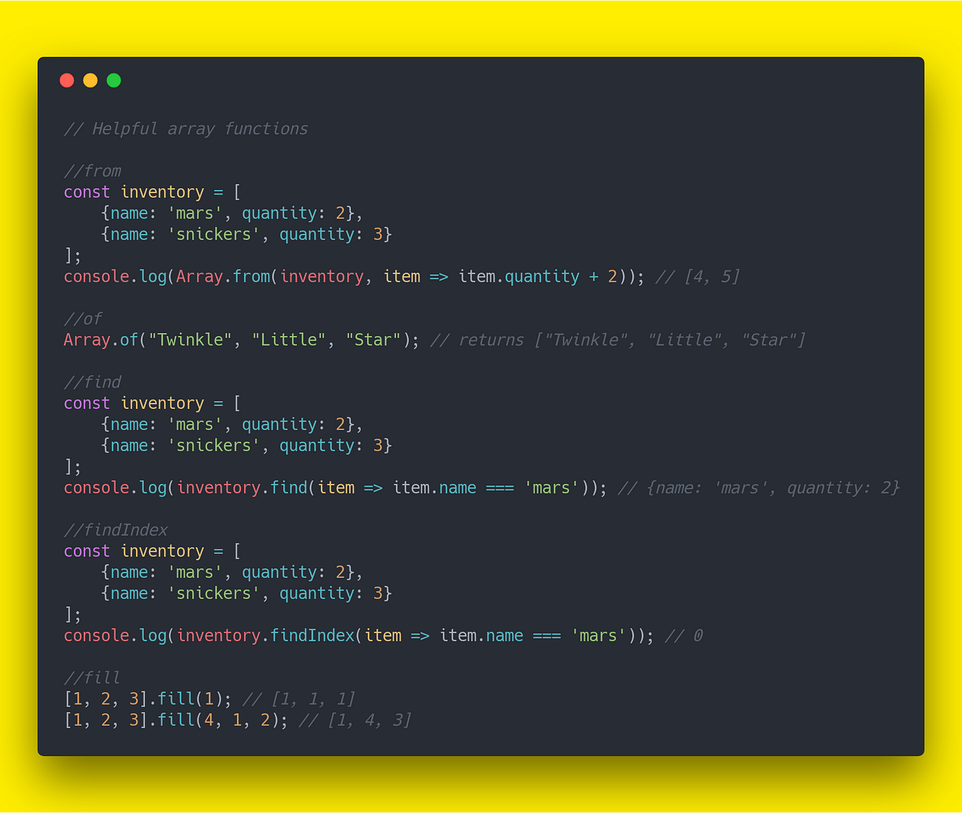 #javascript ES6 cheatsheet — Helpful array functions | by Mihai Serban ...