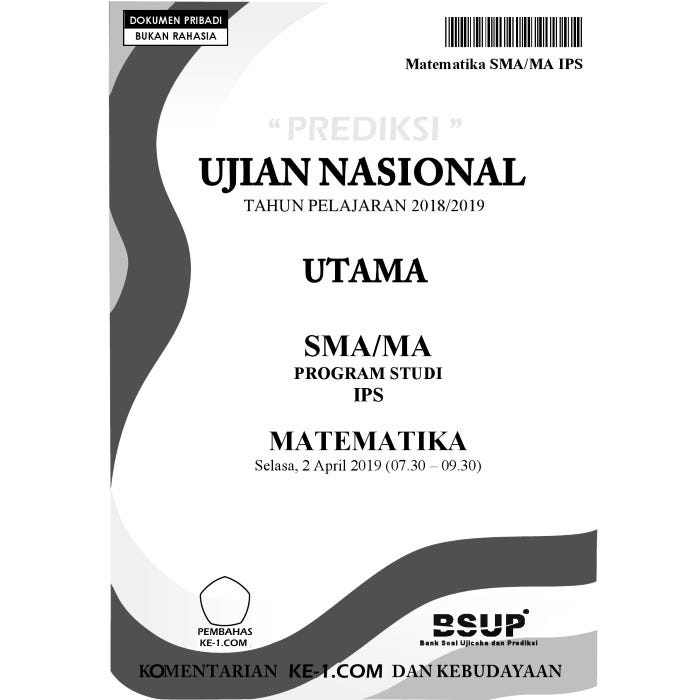 Kunci Jawaban Dan Pembahasan Soal Prediksi Un 2019 Matematika Smp