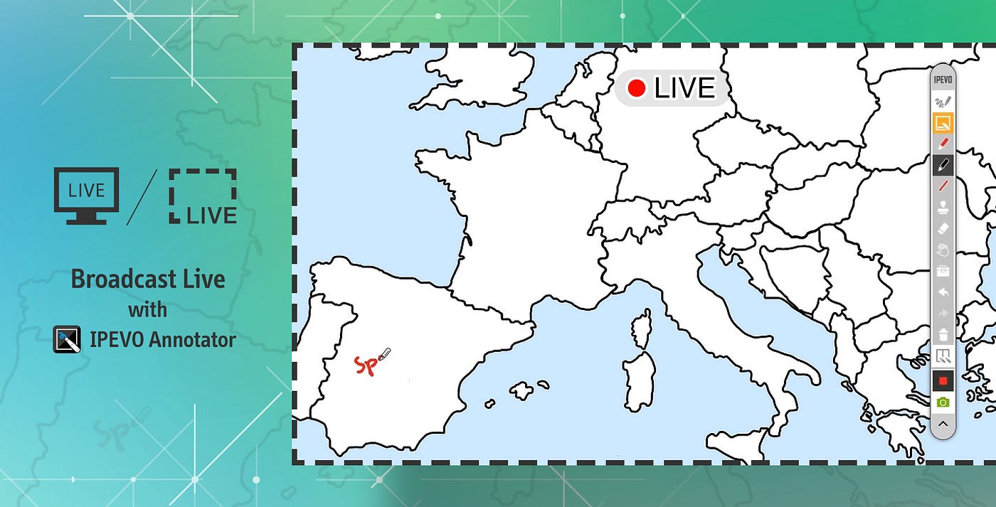 Broadcast live with IPEVO Annotator software