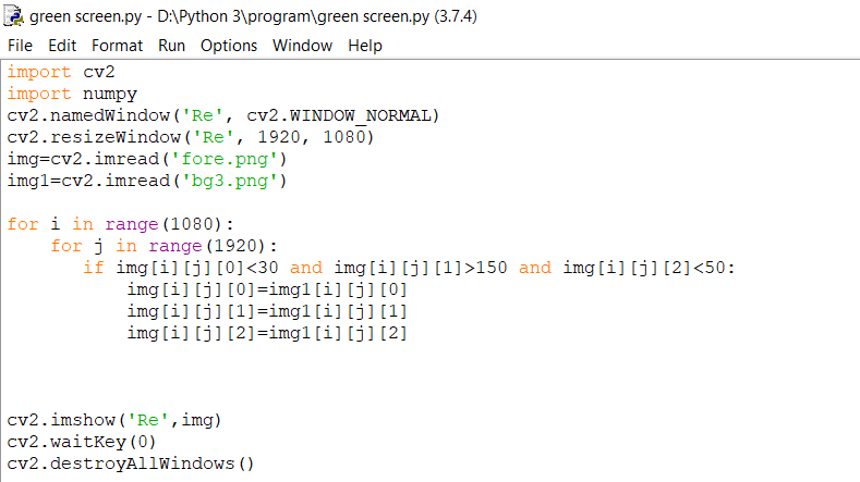 Remove Green Screen In Python Using Numpy And Opencv Without Any Predefined Functions By Nagarajramachandran Medium