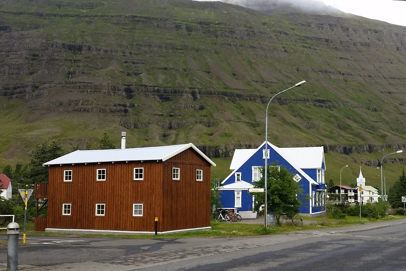 A house (on the left) built by the authors in Seyðisfjörður, Iceland