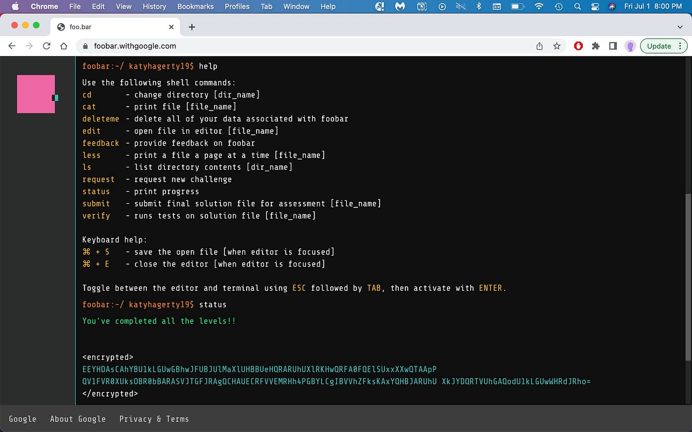 Google Foobar Challenge Level 1 An Intro To The Secretive Coding By Katy Hagerty Towards Data Science