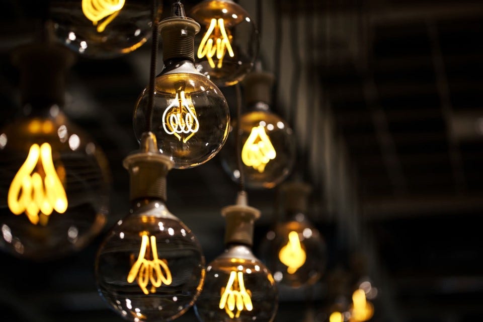 Golden light bulbs