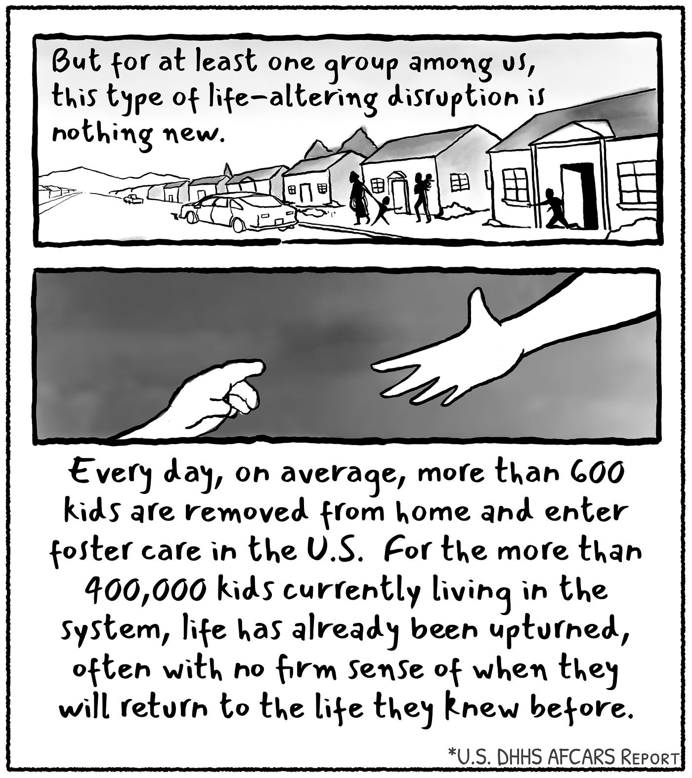 But for one group among us, this type of chaos is nothing new. Every day on average, > 600 kids enter U.S. foster care.