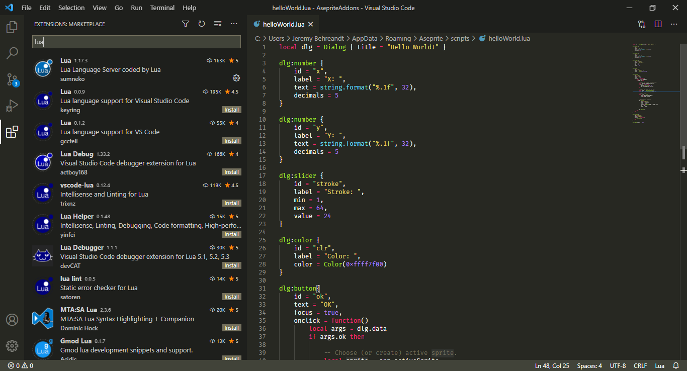 How To Script Aseprite Tools in Lua | by Jeremy Behreandt | Medium