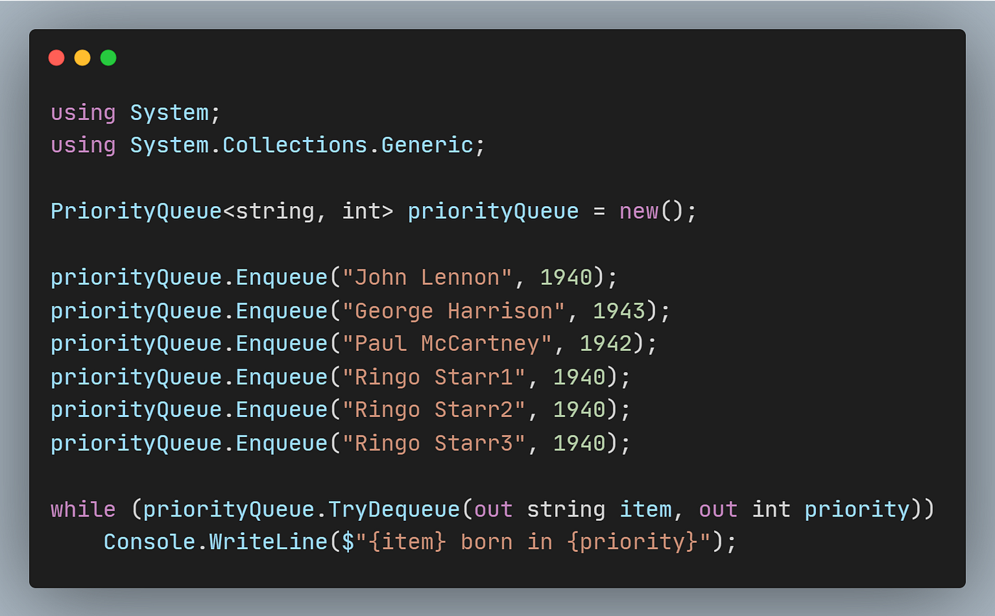 C# 10 PriorityQueue is here !. .NET 6 and C# 10 has finally arrived in ...
