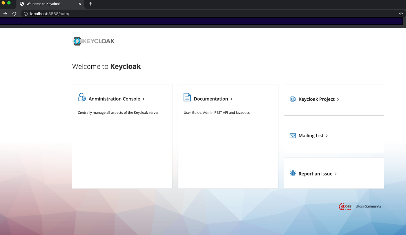 Keycloak Identity and Access Management tool. Install and run