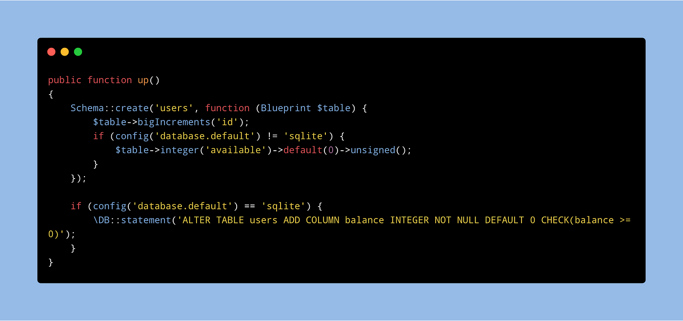 How to Workaround Unsigned Integer for SQLite on Laravel