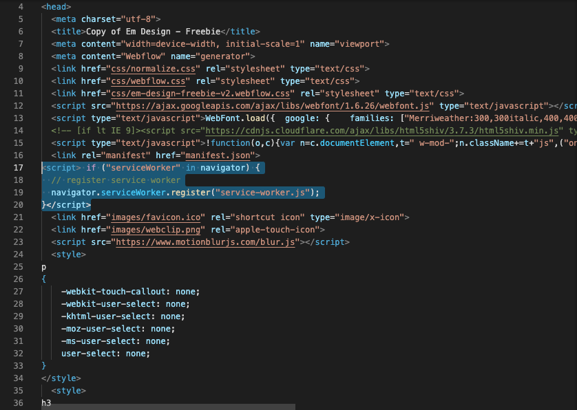 This image shows where to put the javascript code