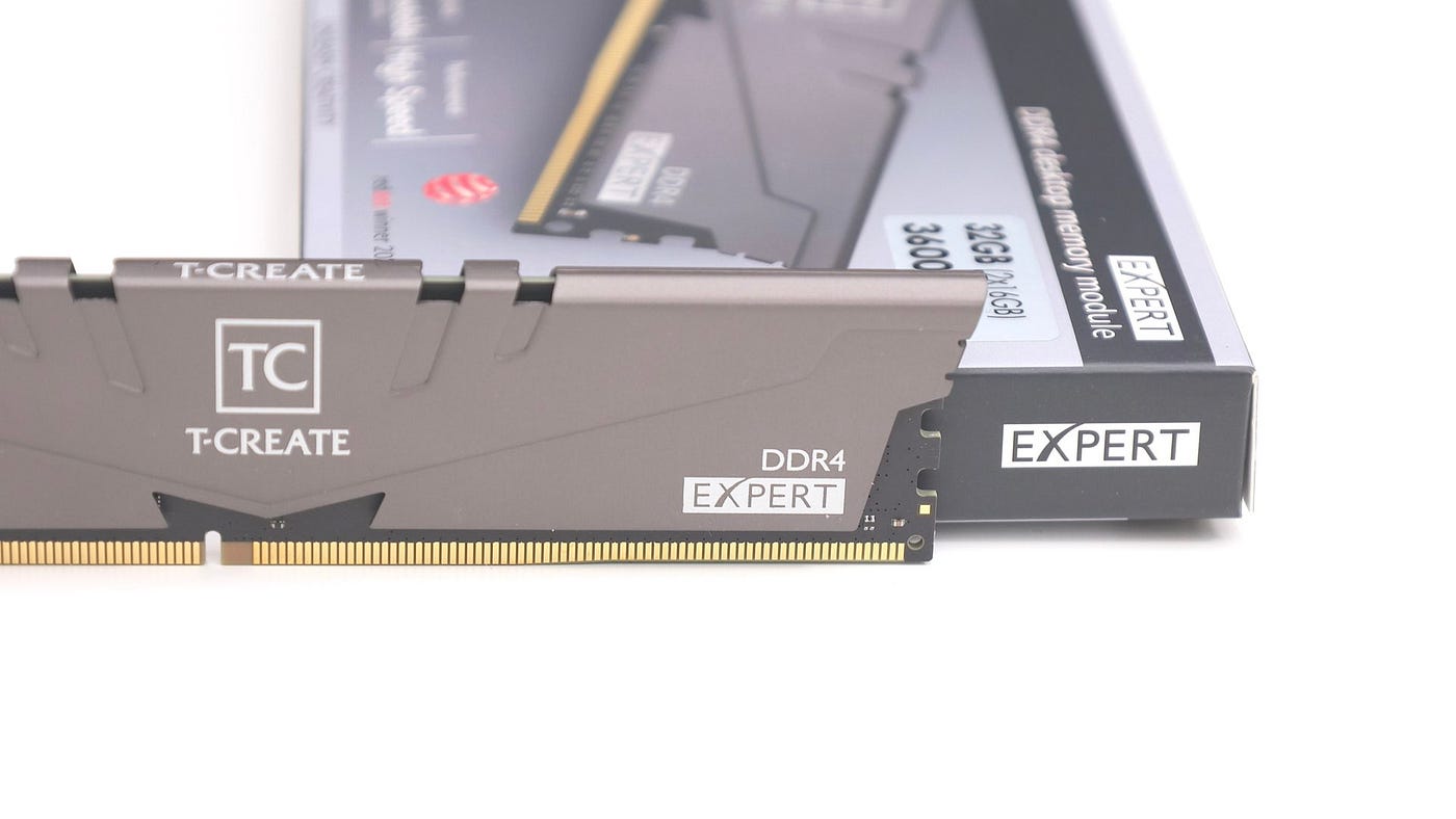 創作者記憶體T-CREATE EXPERT DDR4 3600MHz 32GB　外觀小巧超值價格