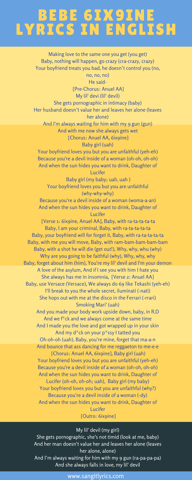 Bebe 6ix9ine Lyrics English And Spanish Translation By Agastya Kumar Medium
