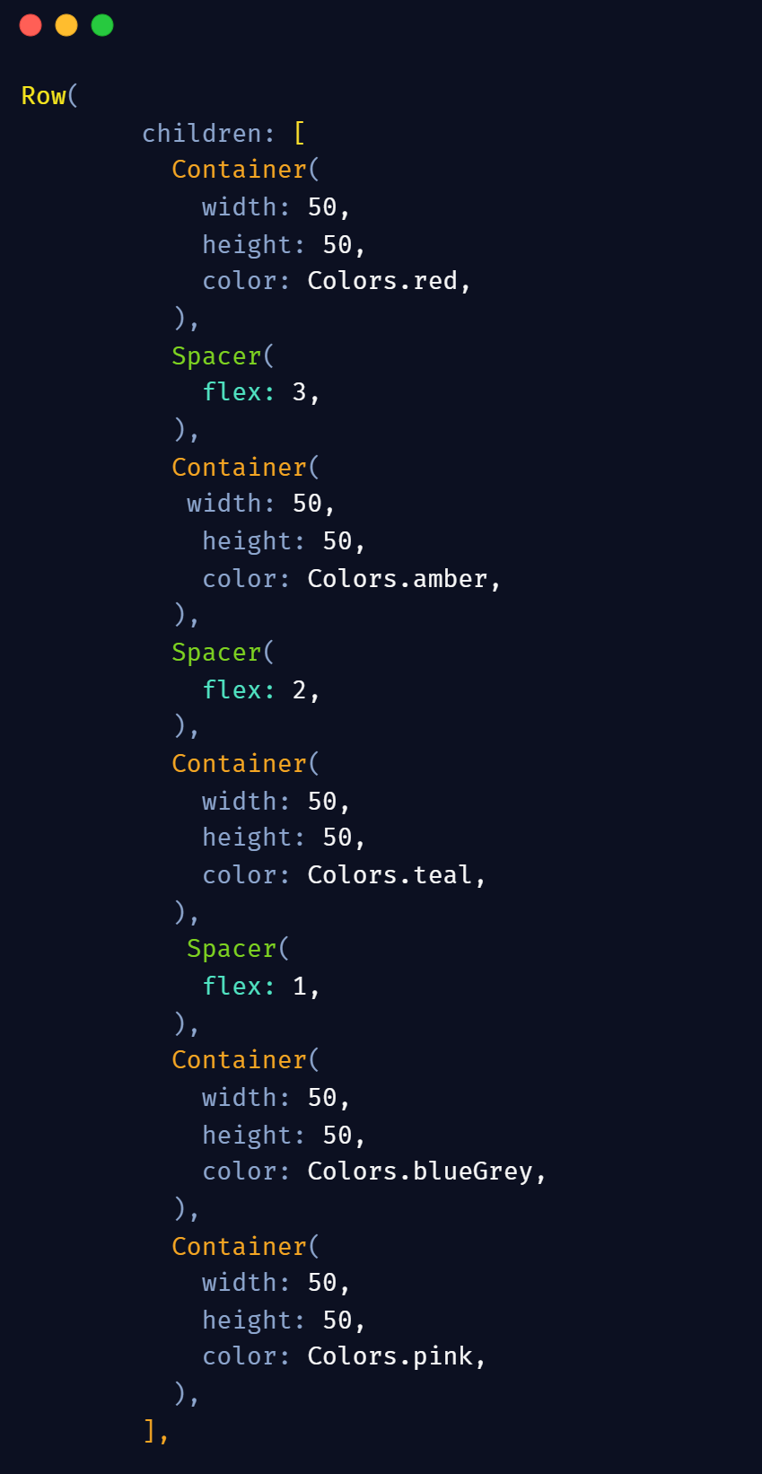 Spacer Class In Flutter. Let’s understand how to use the Spacer… by