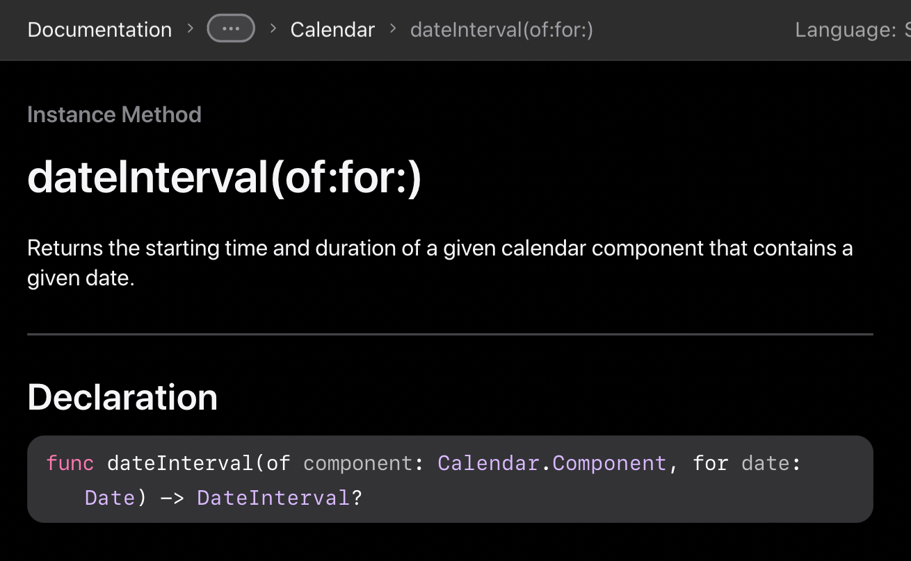 利用calendar 的dateinterval Of For 取得某單位的時間區間 彼得潘的swift Ios App 開發問題解答集 Medium