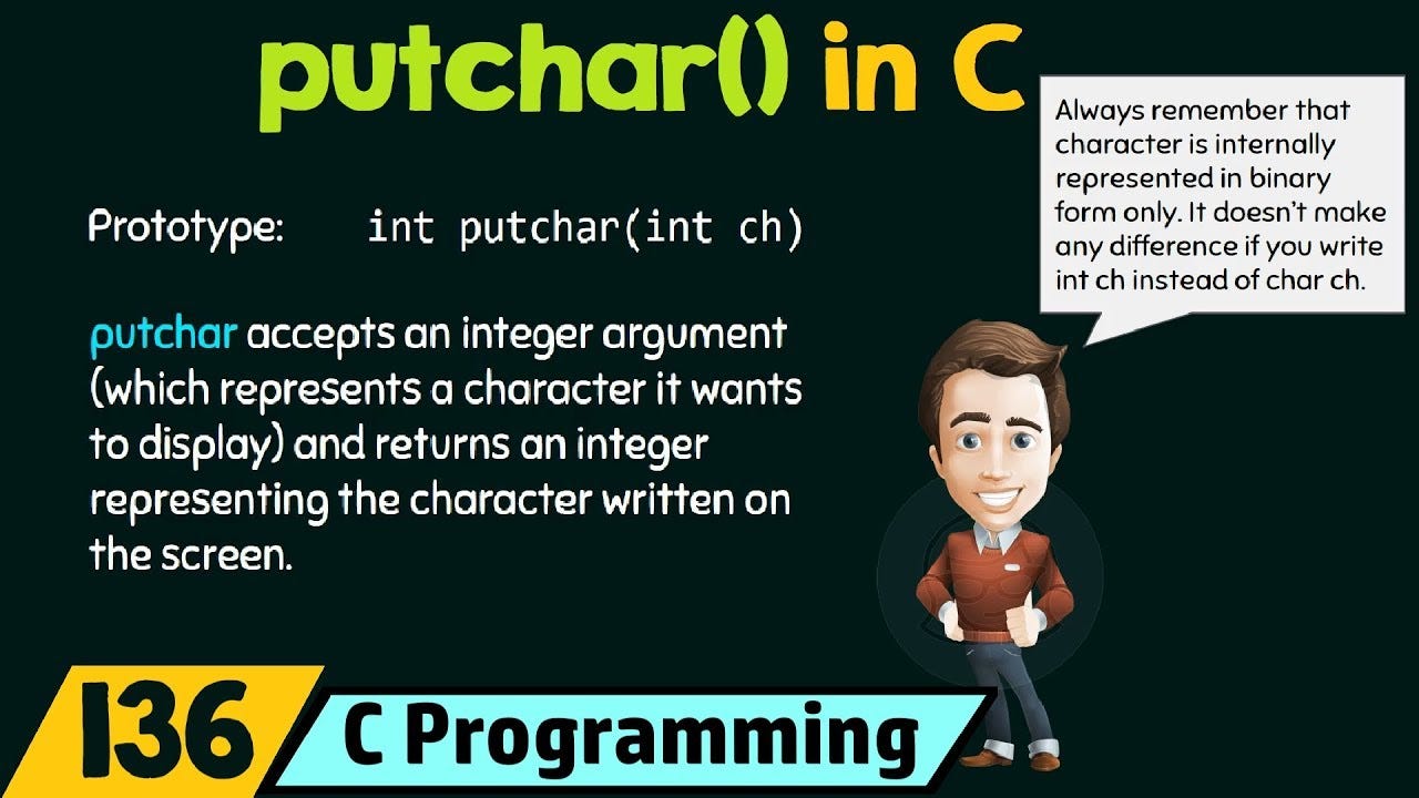 The putchar() function in C Language - Allannandweza - Medium