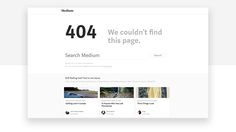 Better Experience 13 404 Page Not Found By Ryan Handy Priyadma Better Experience Design Medium