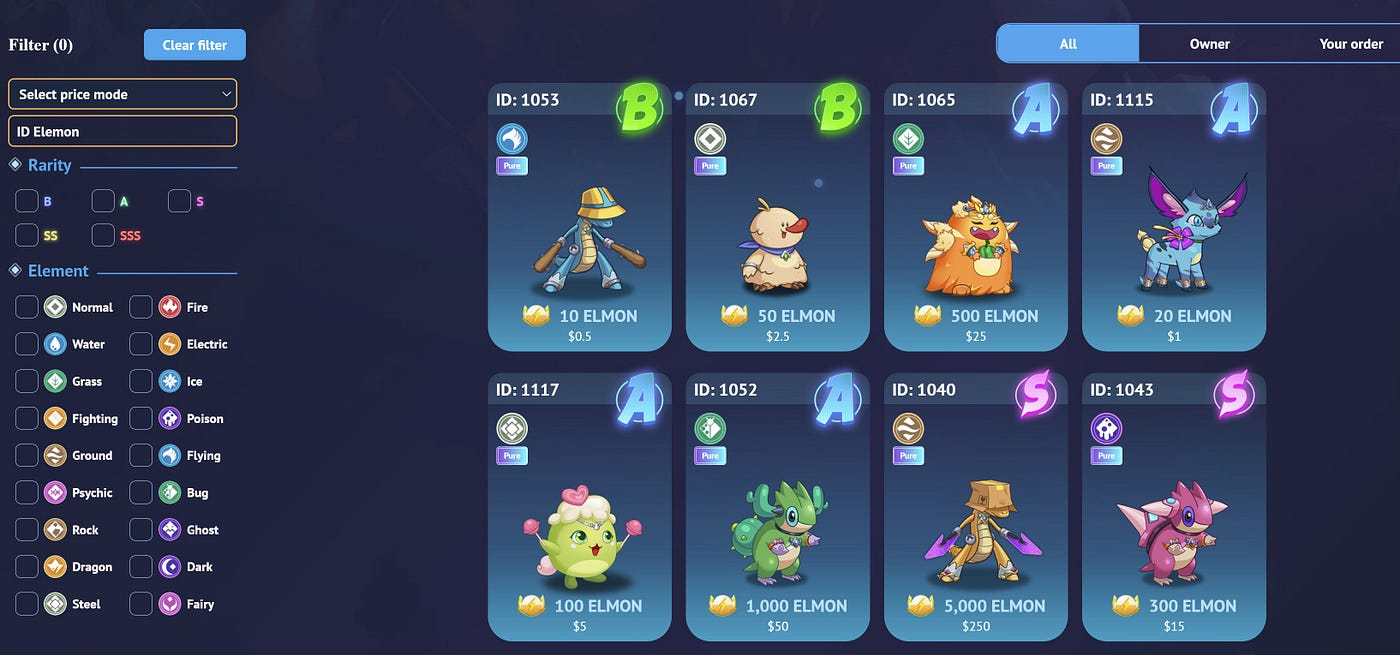 [@ ElemonGame / Twitter] Thị trường Elemon: tất cả các trò chơi blockchain sẽ hoạt động trong nền kinh tế ảo mở - một nỗ lực tiềm ẩn nhiều thách thức nhưng rất đáng khen ngợi