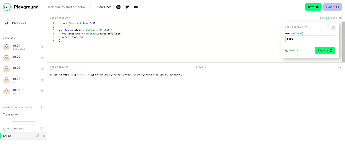 Running Script after signing the Whitelist Screenshot
