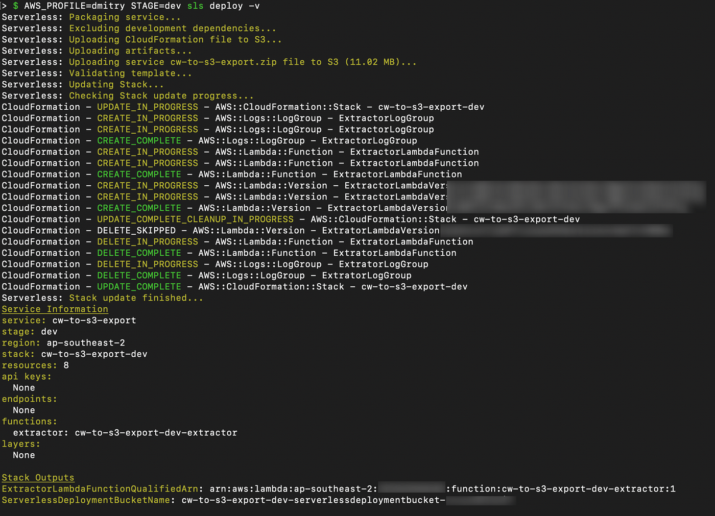 AWS export _all_ CW loggroups. AWS allows you to export the CloudWatch