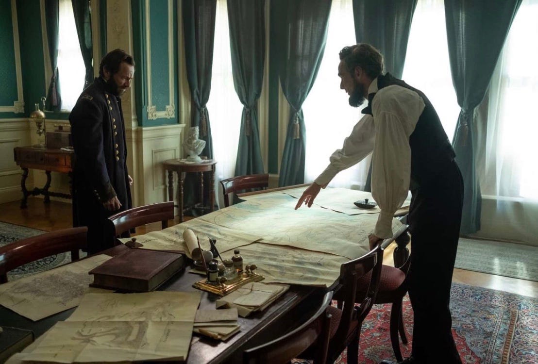 Justin Salinger portraying General Grant (left) and Carel Nel portraying President Abraham Lincoln (right).