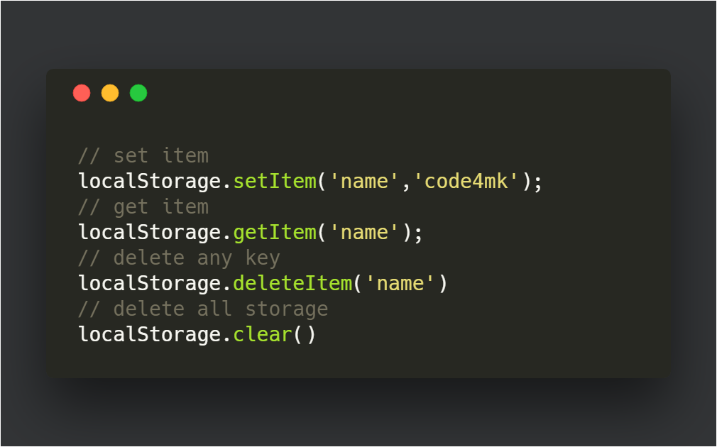 Local Storage ( web storage ) and top packages (JS) | by Mostafa Kamal |  codeburst