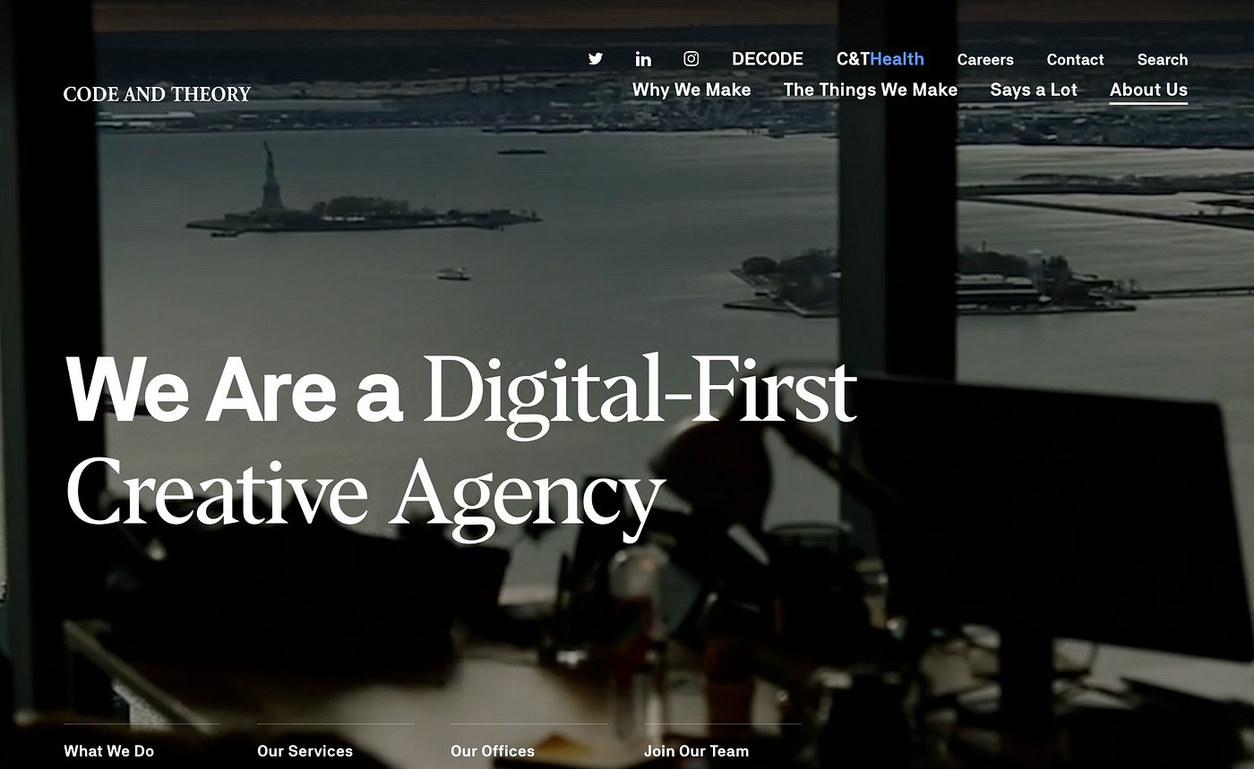 Code and Theory: digital creative agency and UX firm