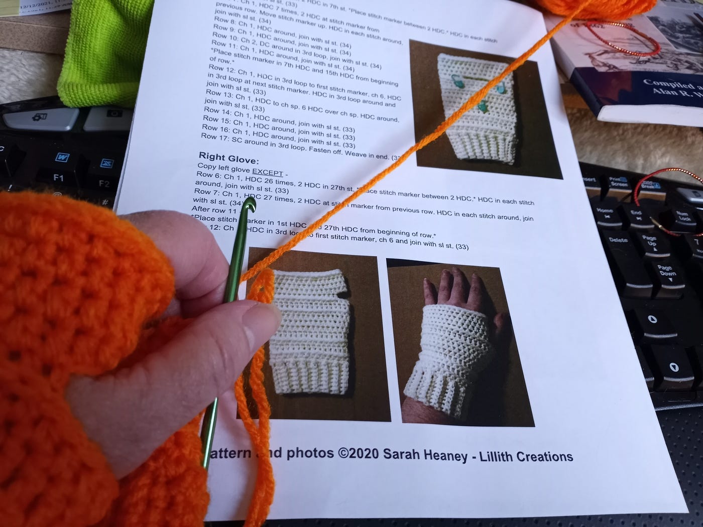Crocheting Fingerless Gloves by P. Evanosky