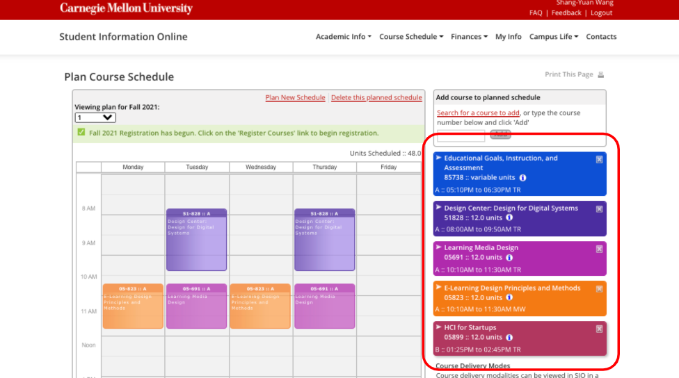 Design Challenge CMU Course Planning Tool by Sean Wang Medium