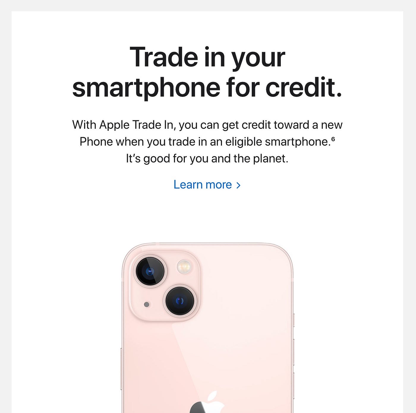 example of center aligned text from apple.com promoting the iphone