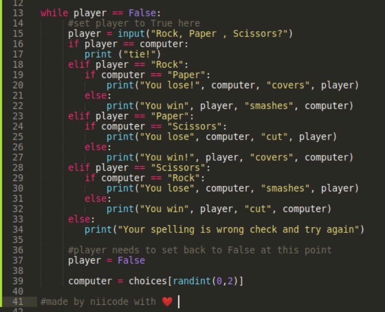 Your First Python Game tutorial: Rock, Paper, Scissors. | by niicode |  Medium