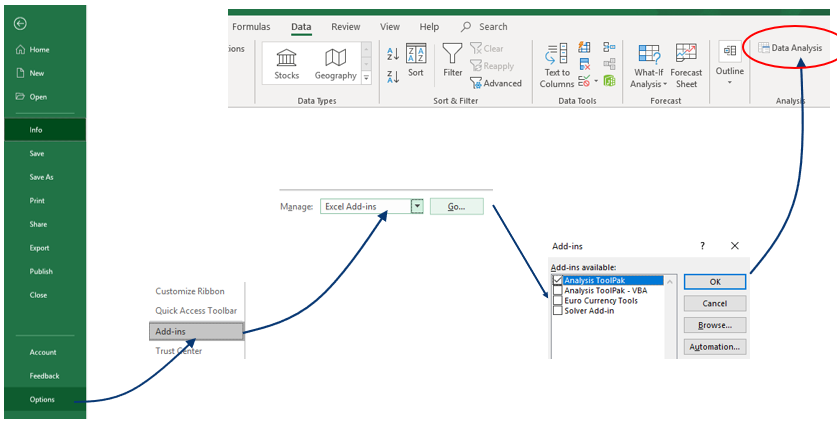 how to add analysis toolpak in excel to ribbon