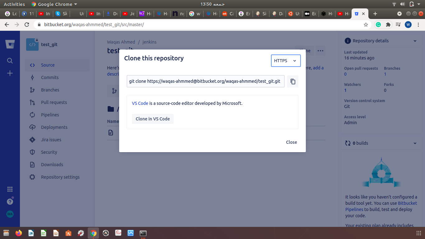 how to make git pull request on Jenkins using hook by Waqas Ahmed