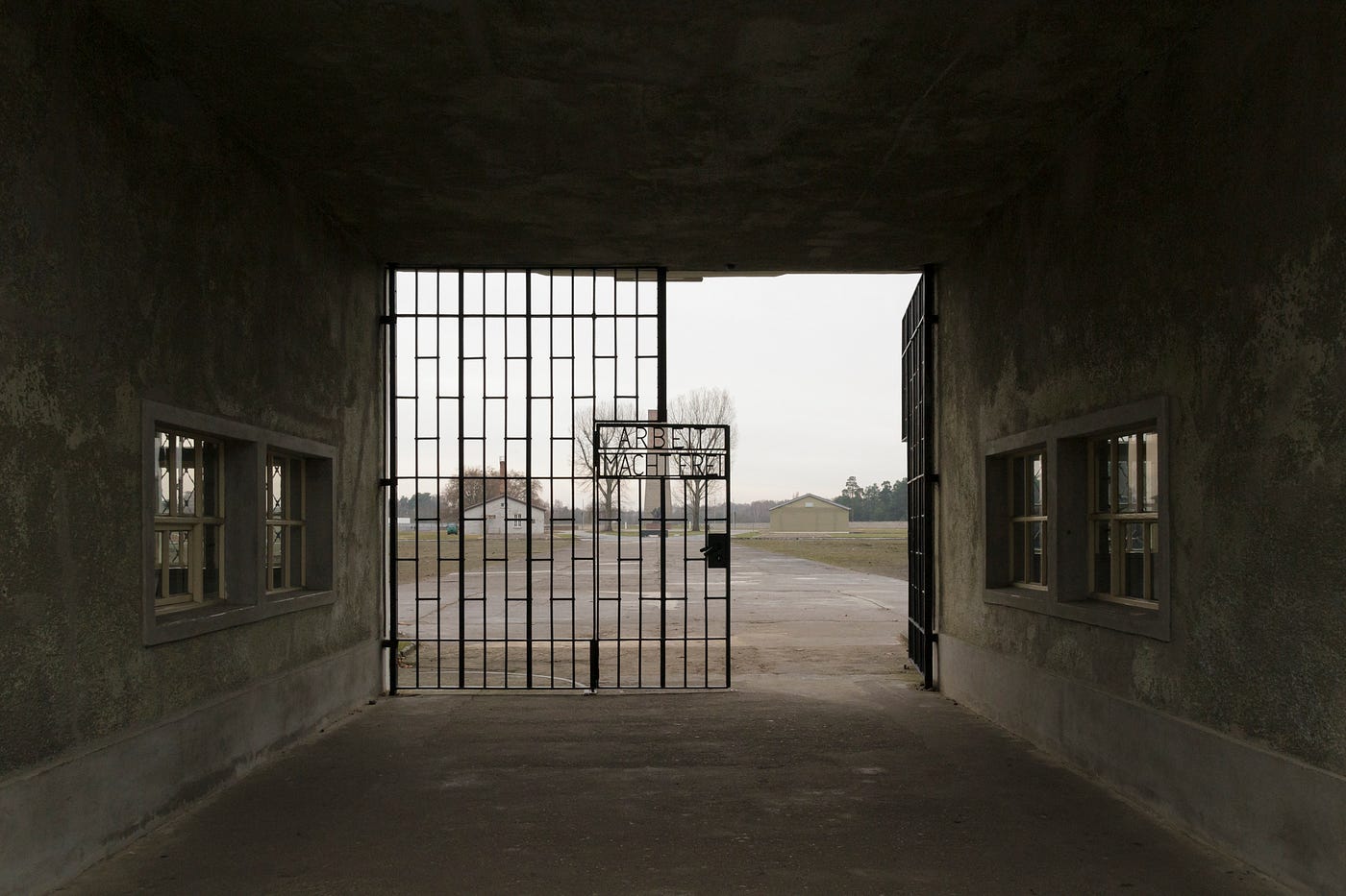 The entrance gate to Sachsenhausen