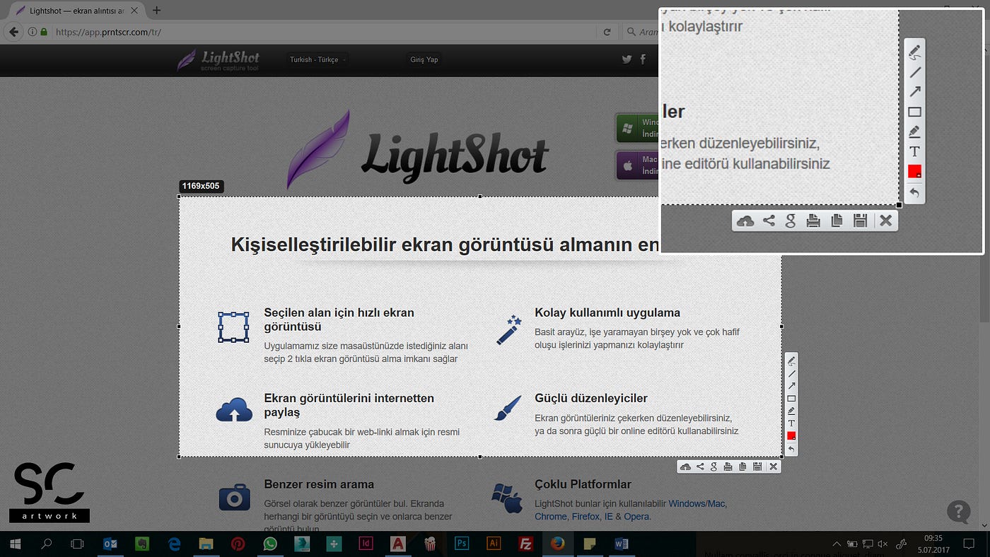 Ekran görüntüsü almak hiç bu kadar kolay olmamıştı! Lightshot by