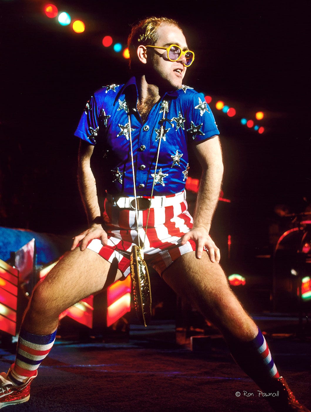 Elton john red white and blue Clearance